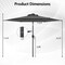 Costway 7.5 ft Solar Powered Patio Umbrella with LED Lights Push Button Tilt Crank Handle Beige/Gray/Navy/Black/Brown/Red